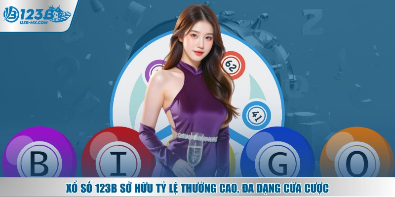 Xổ số 123B sở hữu tỷ lệ thưởng cao, đa dạng cửa cược
